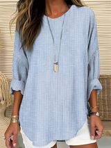 Manon | Striped Draped Blouse