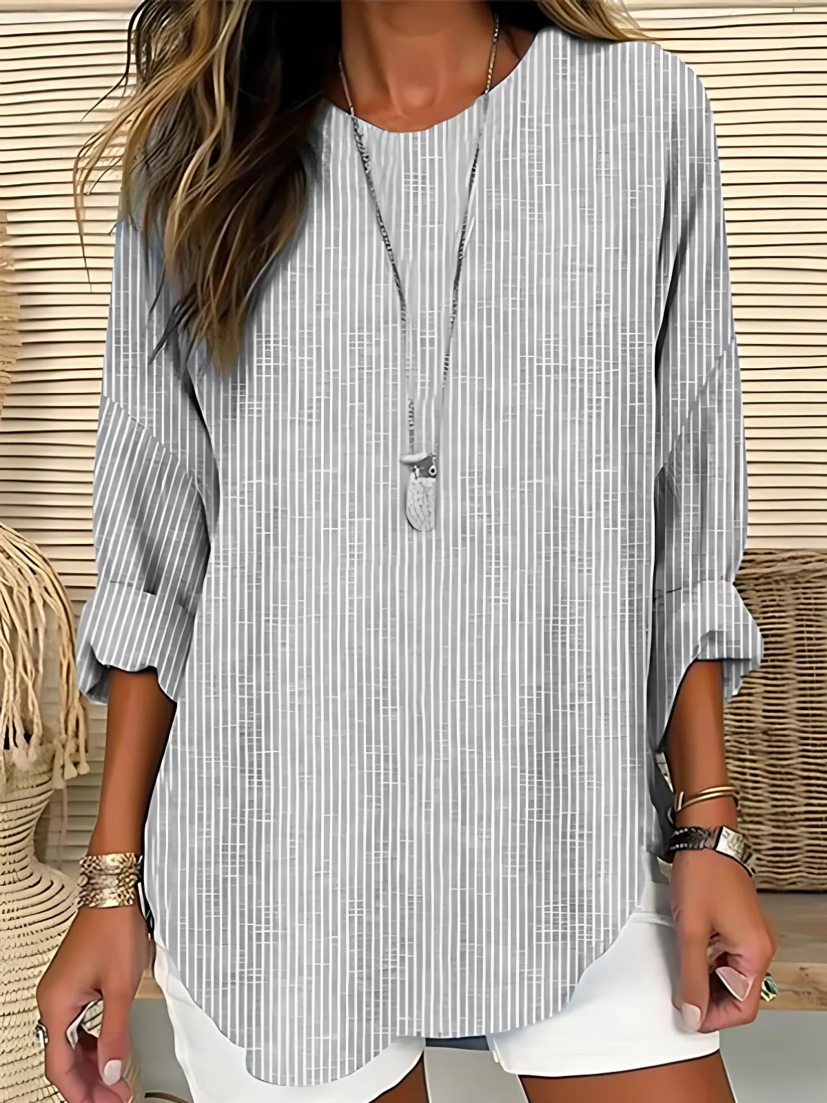 Manon | Striped Draped Blouse