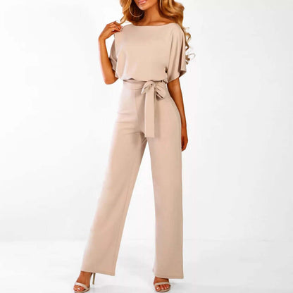 Serelle | Draped Batwing Wide-Leg Jumpsuit