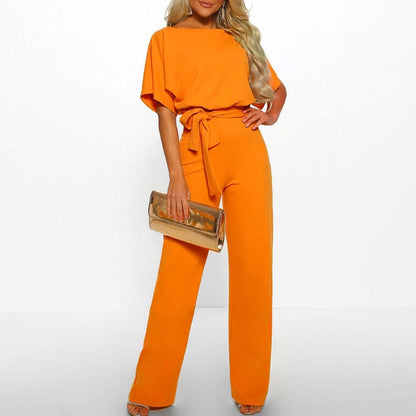 Serelle | Draped Batwing Wide-Leg Jumpsuit