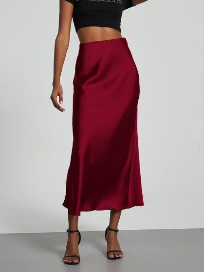 Ottoline | A-Line Satin Midi Skirt