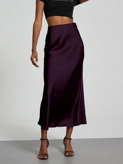 Ottoline | A-Line Satin Midi Skirt