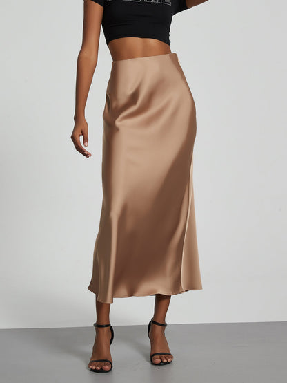 Ottoline | A-Line Satin Midi Skirt