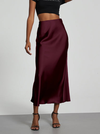 Ottoline | A-Line Satin Midi Skirt