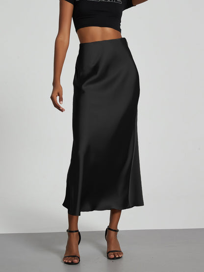 Ottoline | A-Line Satin Midi Skirt