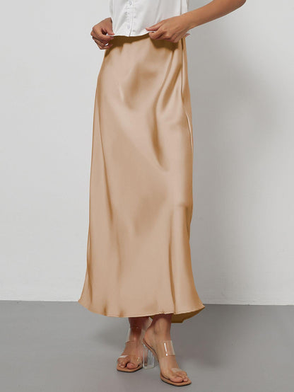 Ottoline | A-Line Satin Midi Skirt