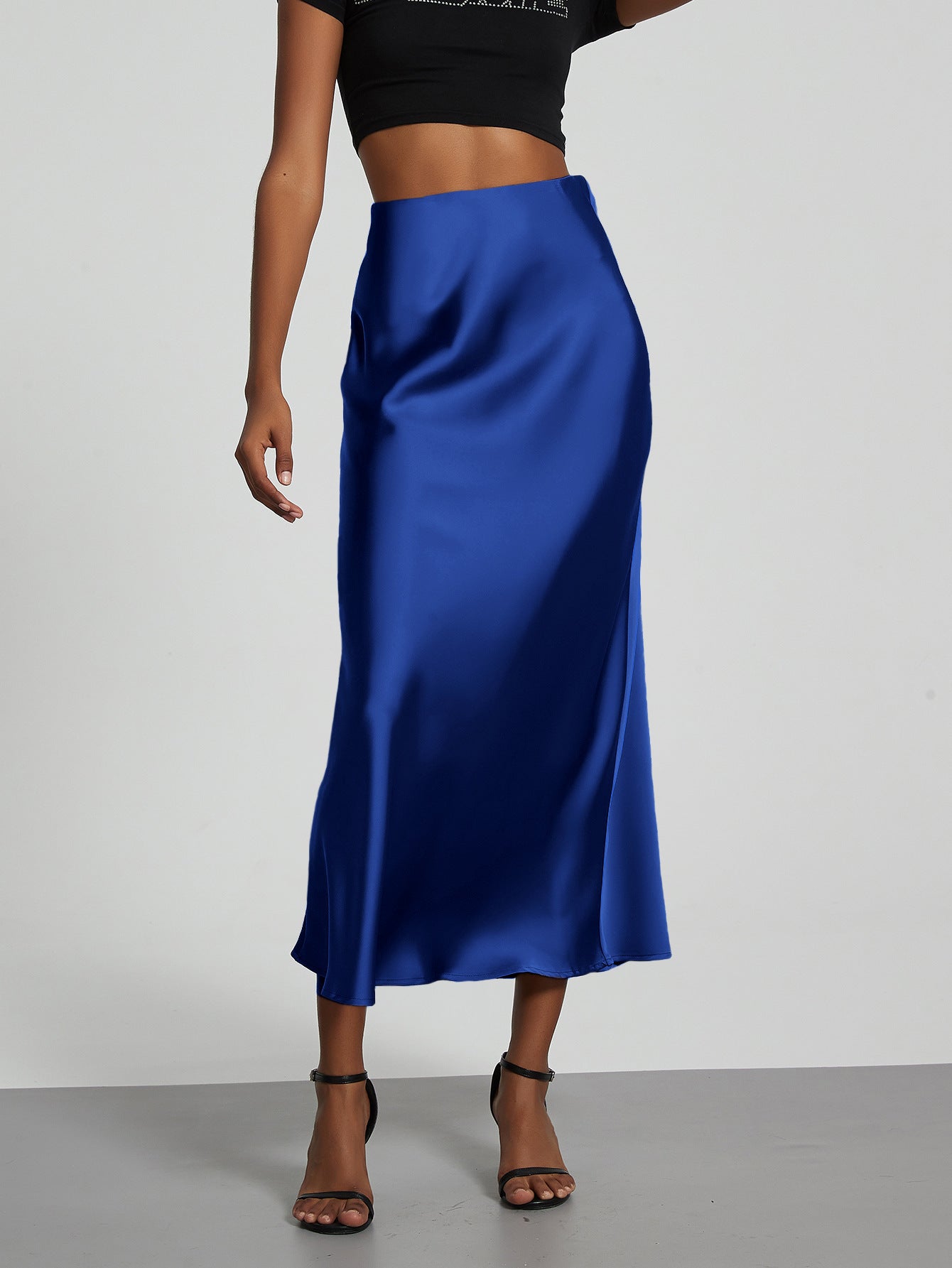 Ottoline | A-Line Satin Midi Skirt