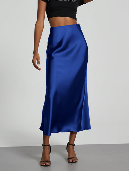 Ottoline | A-Line Satin Midi Skirt