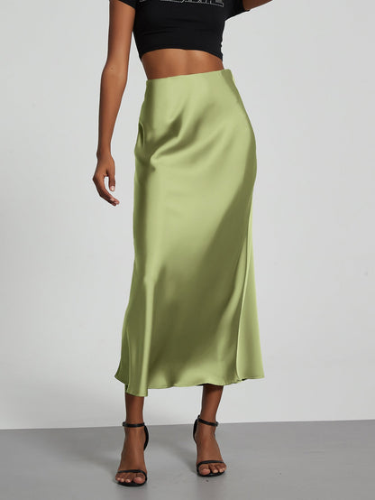 Ottoline | A-Line Satin Midi Skirt