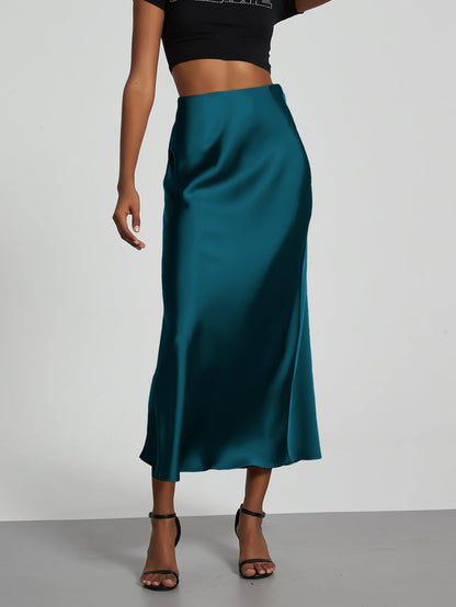 Ottoline | A-Line Satin Midi Skirt