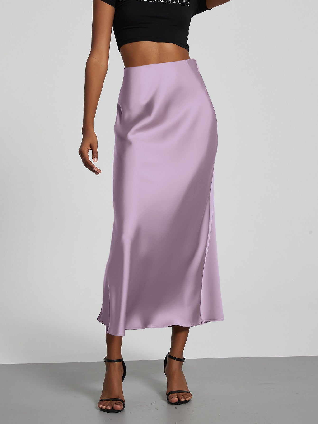 Ottoline | A-Line Satin Midi Skirt