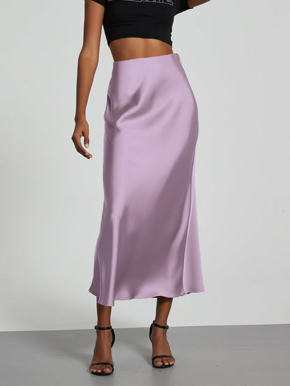 Ottoline | A-Line Satin Midi Skirt
