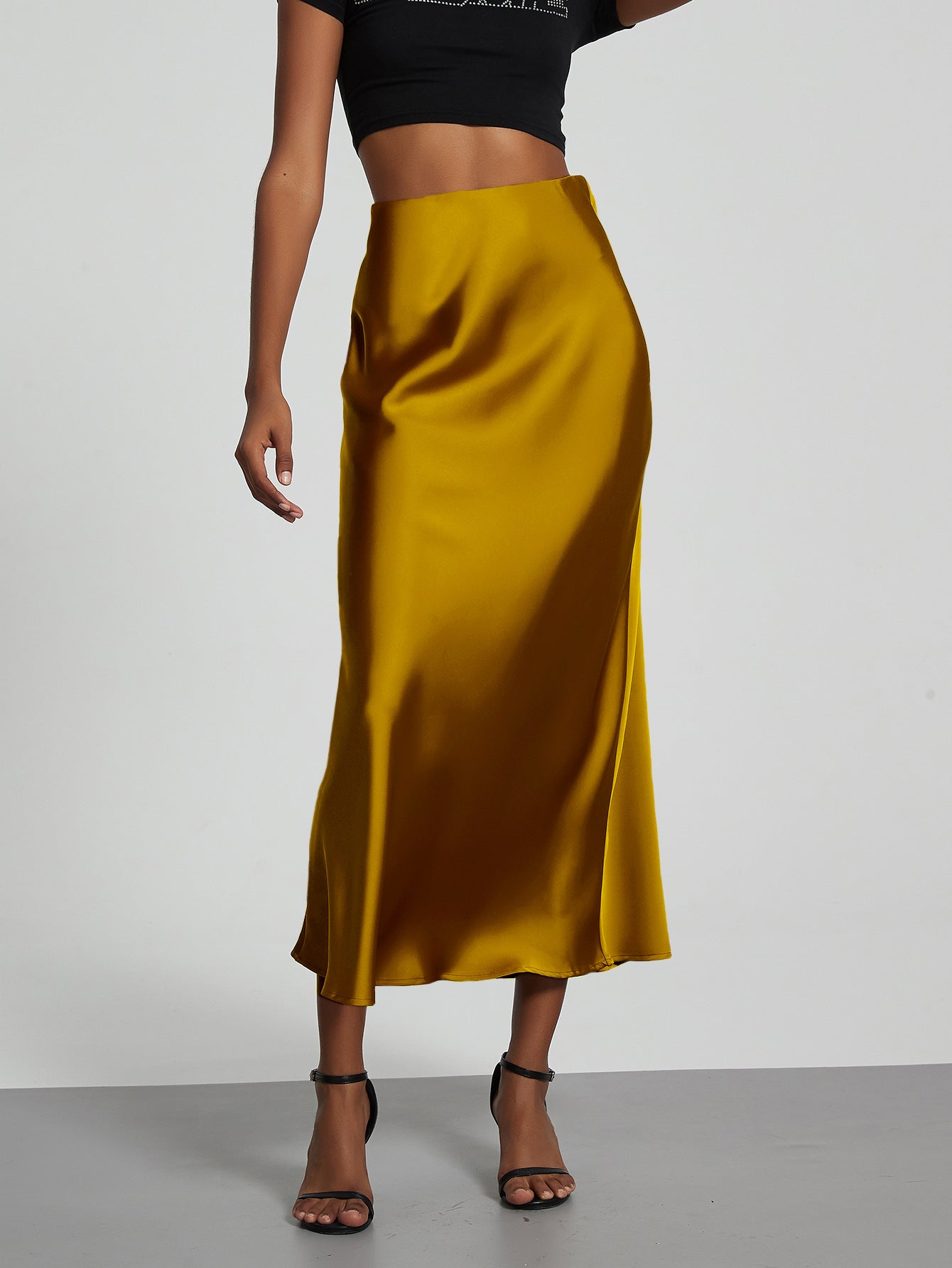 Ottoline | A-Line Satin Midi Skirt