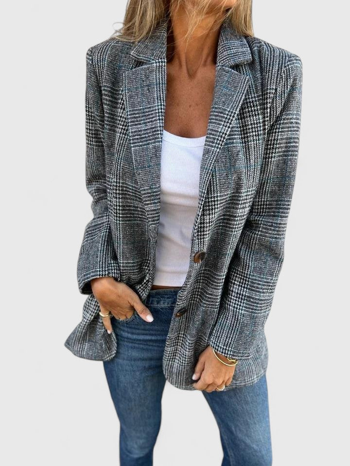 Reeve | Checked Single-Button Blazer