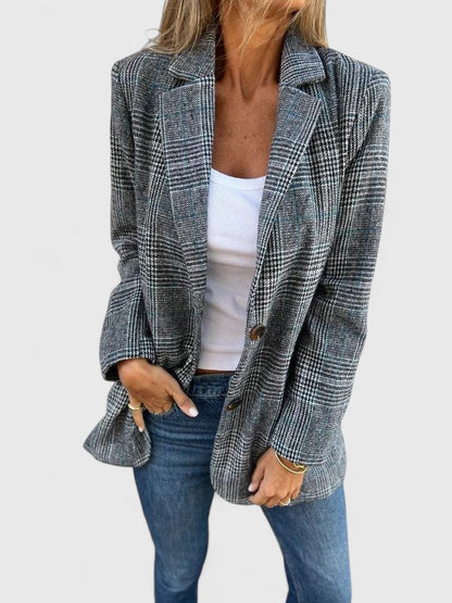 Reeve | Checked Single-Button Blazer