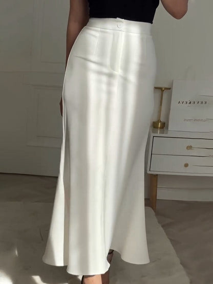 Ysaline | High-Waist Flared Maxi Skirt