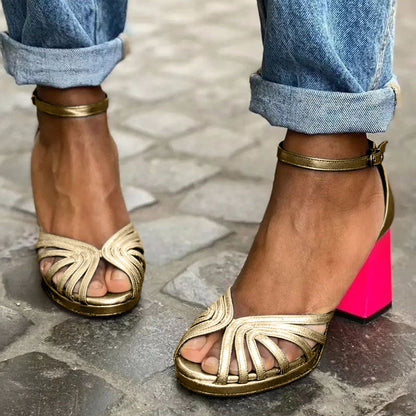 Lucinde | Ankle-Strap Block-Heel Sandals