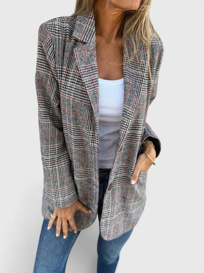 Reeve | Checked Single-Button Blazer
