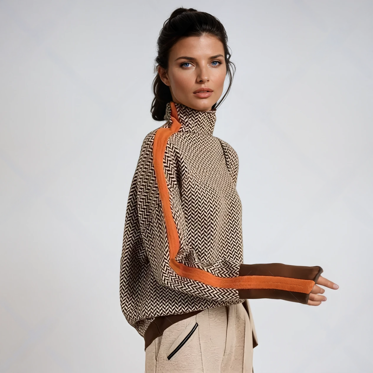 Leighton | Turtleneck with striking contrasting stripes
