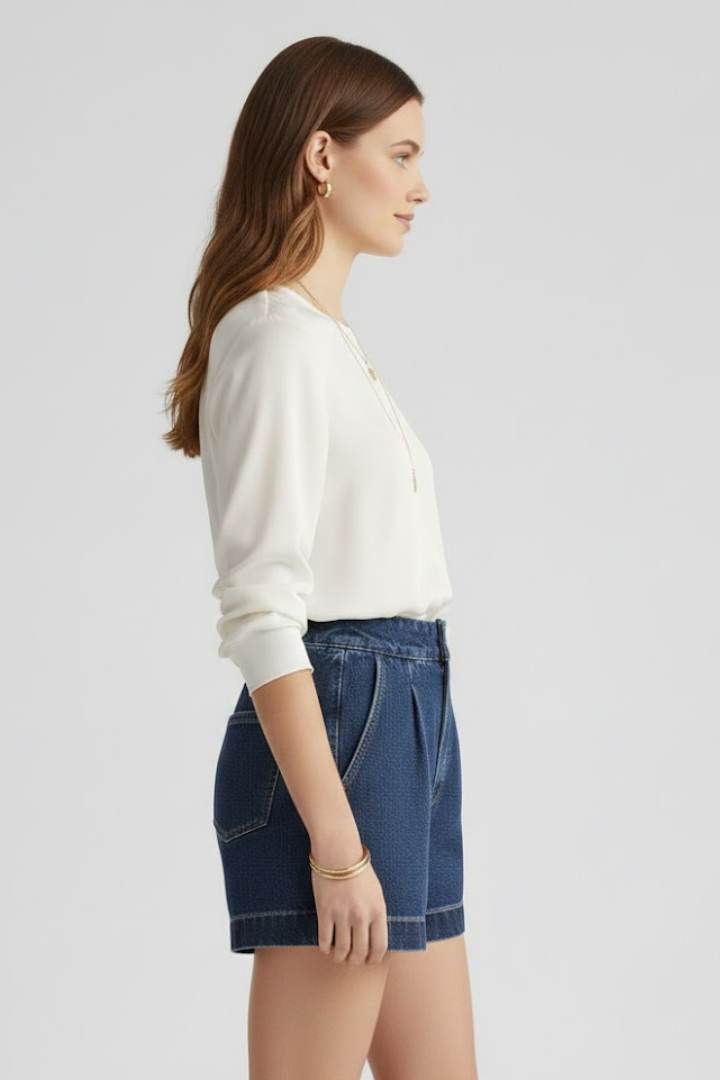 Dara | Rolled Hem High-Waisted Shorts
