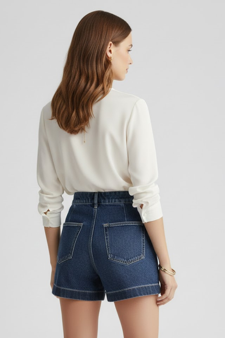 Dara | Rolled Hem High-Waisted Shorts
