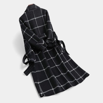 Women's Alida plaid trench coat in Green Plaid