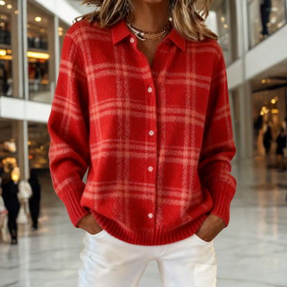 Women's Annick plaid open-front cardigan in Multicolor