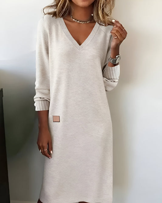 Aramis | V-Neck Long Sleeve Midi Sweater Dress
