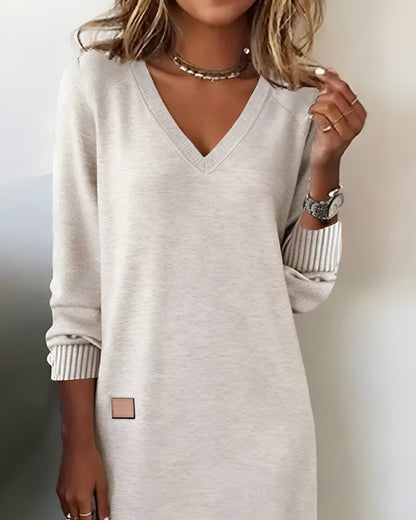 Aramis | V-Neck Long Sleeve Midi Sweater Dress