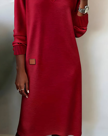 Aramis | V-Neck Long Sleeve Midi Sweater Dress