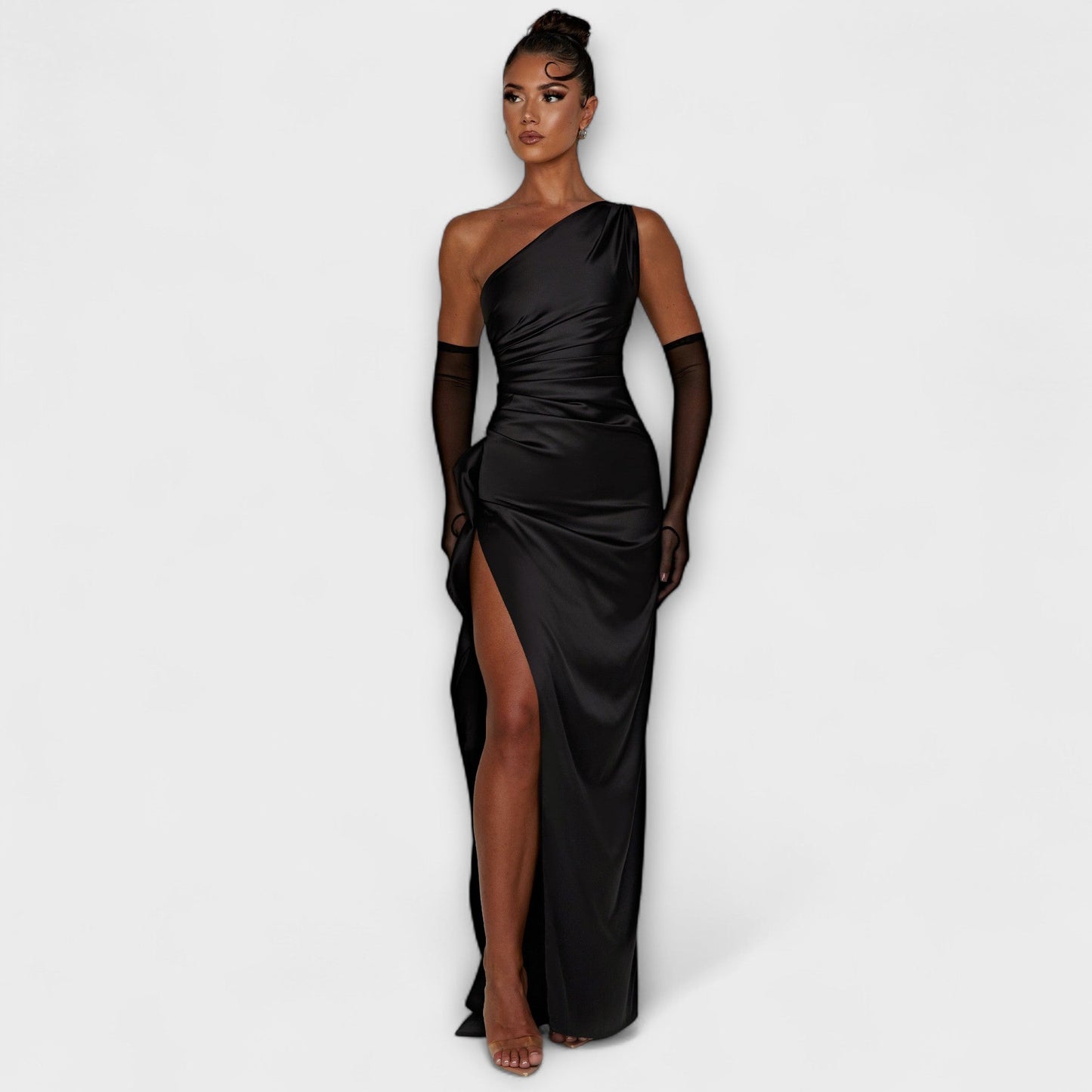 Astrid | One Shoulder Satin Prom Maxi Dress