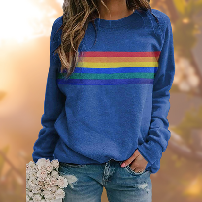 Women's Arwen rainbow graphic crew neck sweatshirt in Blue