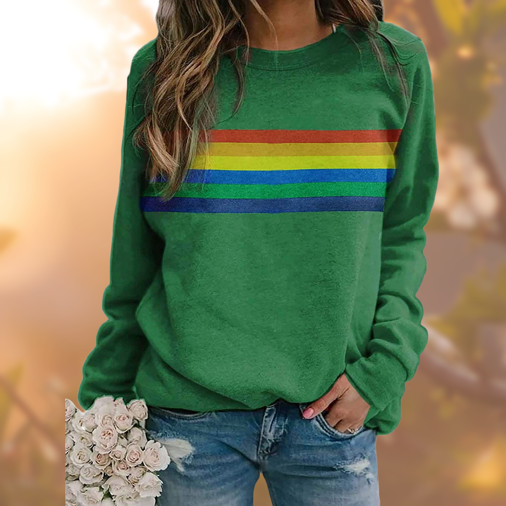 Women's Arwen rainbow graphic crew neck sweatshirt in Green