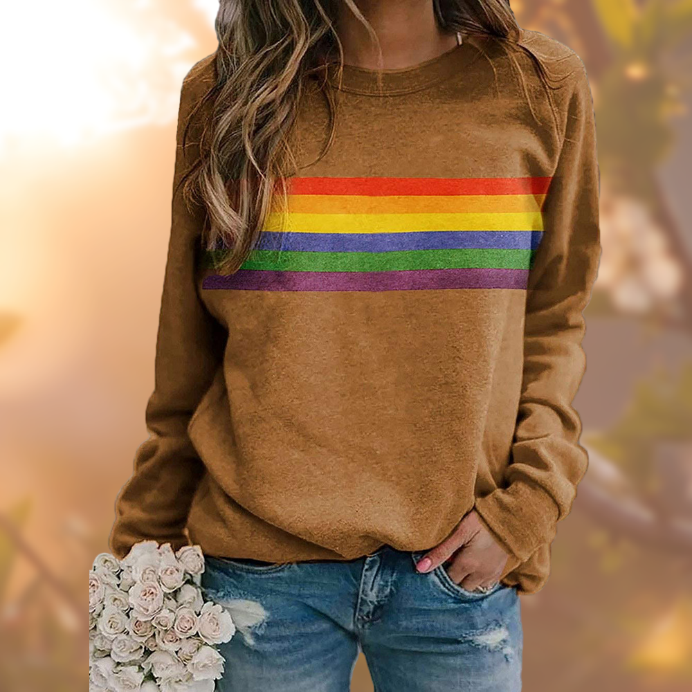 Women's Arwen rainbow graphic crew neck sweatshirt in Yellow