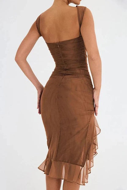 Magnolia | Ruched Sleeveless Midi Dress