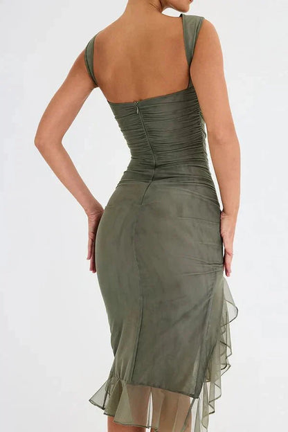 Magnolia | Ruched Sleeveless Midi Dress