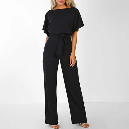 Serelle | Draped Batwing Wide-Leg Jumpsuit