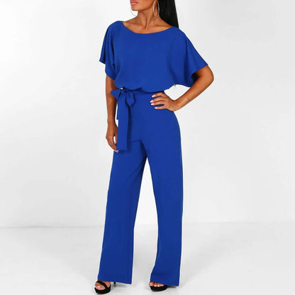 Serelle | Draped Batwing Wide-Leg Jumpsuit