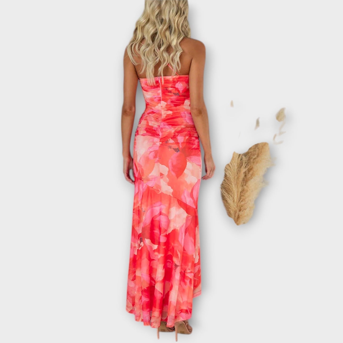 Cassia | Asymmetric Mesh Prom Maxi Dress