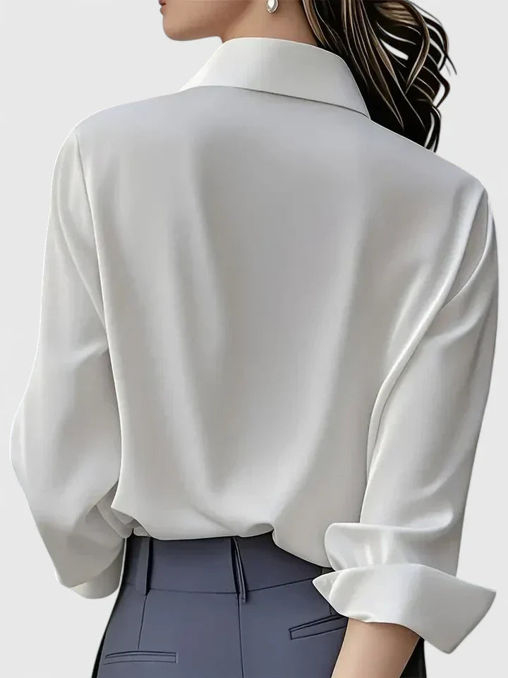 Annalise | Button Down Blouse With Curved Hem