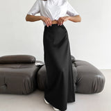 Onyx | Black Slim Maxi Skirt