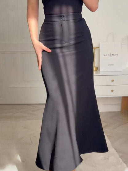 Ysaline | High-Waist Flared Maxi Skirt