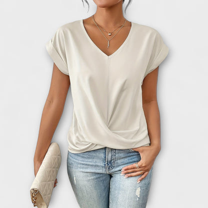 Marlena | V Neck Button Detail Blouse