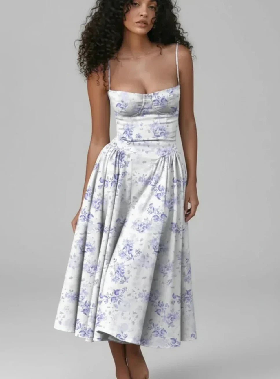 Women's Belisande sweetheart A-line midi cocktail dress in Light Blue