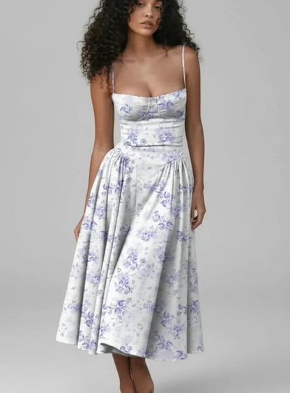 Women's Belisande sweetheart A-line midi cocktail dress in Light Blue