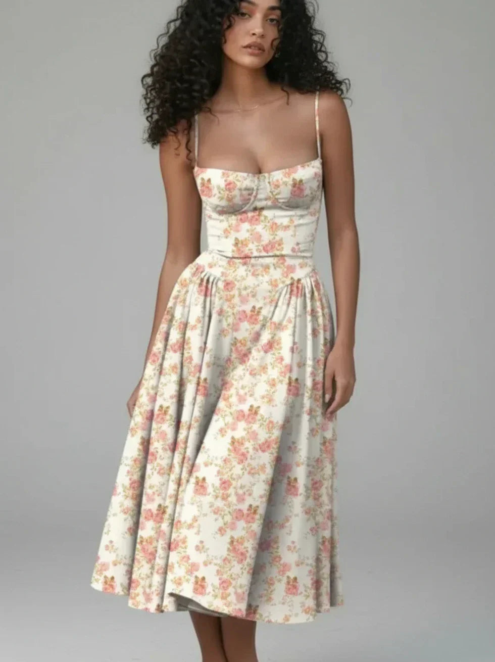 Women's Belisande sweetheart A-line midi cocktail dress in Pink
