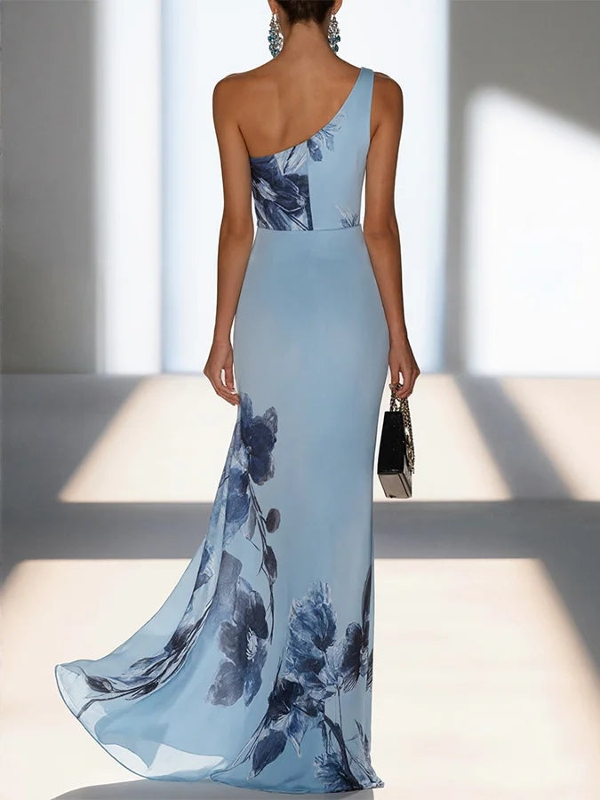 Bernadette | One-Shoulder Floral Wedding Guest Maxi Dress