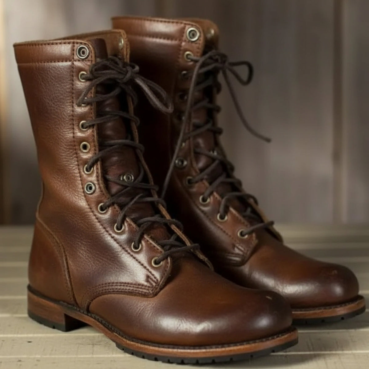 Women's Britta lace-up mid-calf boots in Dark Brown