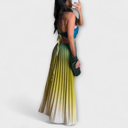 Elara | Halter Neck Sleeveless Loose Fit Prom Maxi Dress