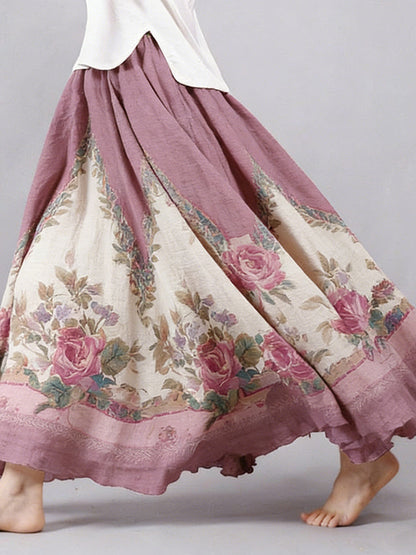 Briar | Rose Floral Vintage Maxi Skirt